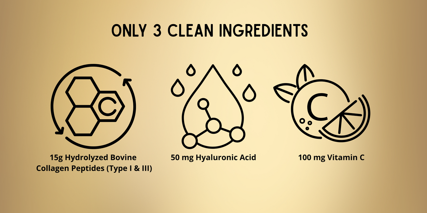 Power Shape Hydrolyzed Bovine Collagen Peptides | Type I & III | With Vitamin C & Hyaluronic Acid | 1lb